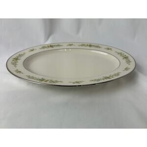 Noritake Christina 7056 Oval Serving Platter 12 Inch Ivory China Floral Rim